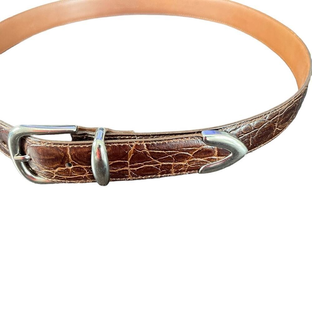 Italian Snake Embossed Split Leather Belt, Career, Office, Travel, Size 36 - Picture 2 of 5